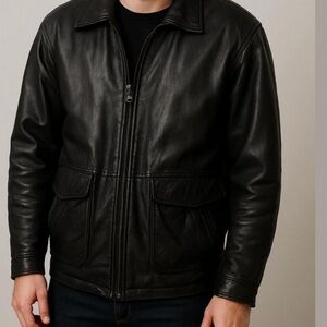 Men's Black Leather Jacket